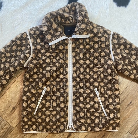 Coach Signature Sherpa Full Zip Jacket - Picture 3 of 11